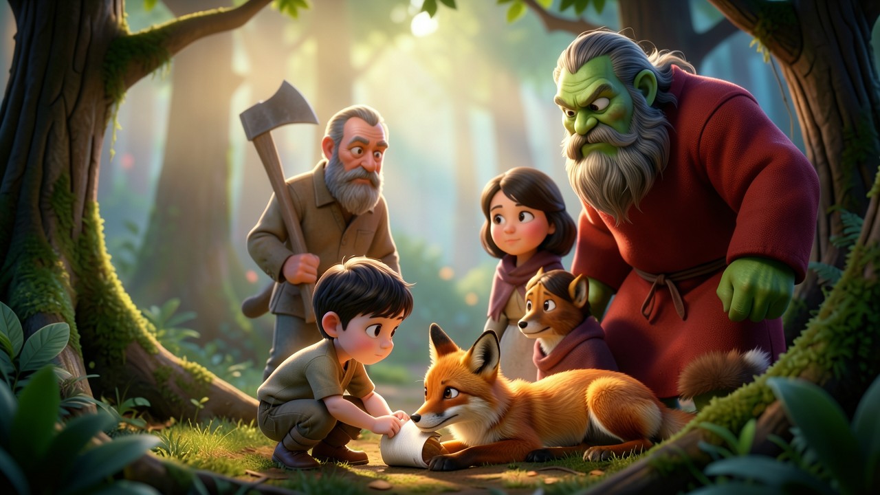 Le Petit Poucet et le Renard blessé