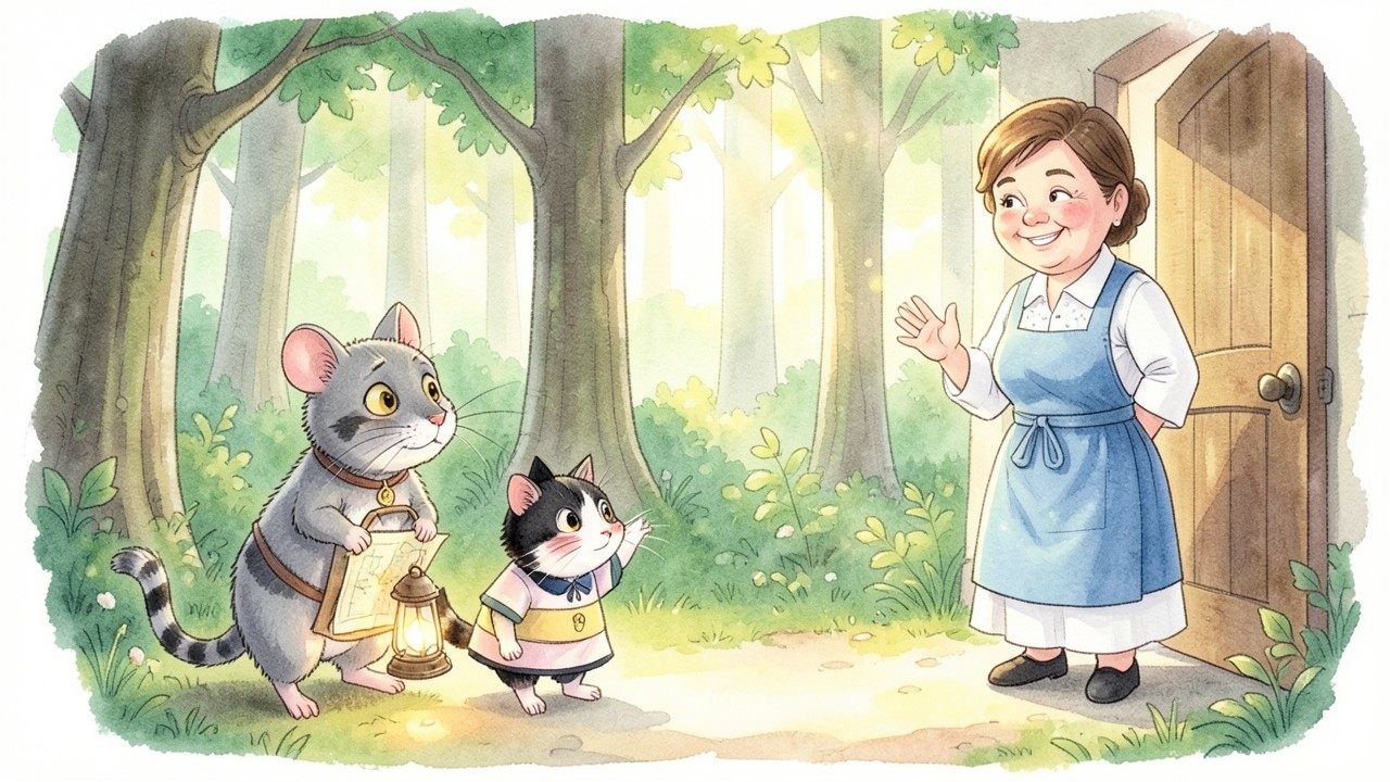 Rosita y Mochi en el bosque