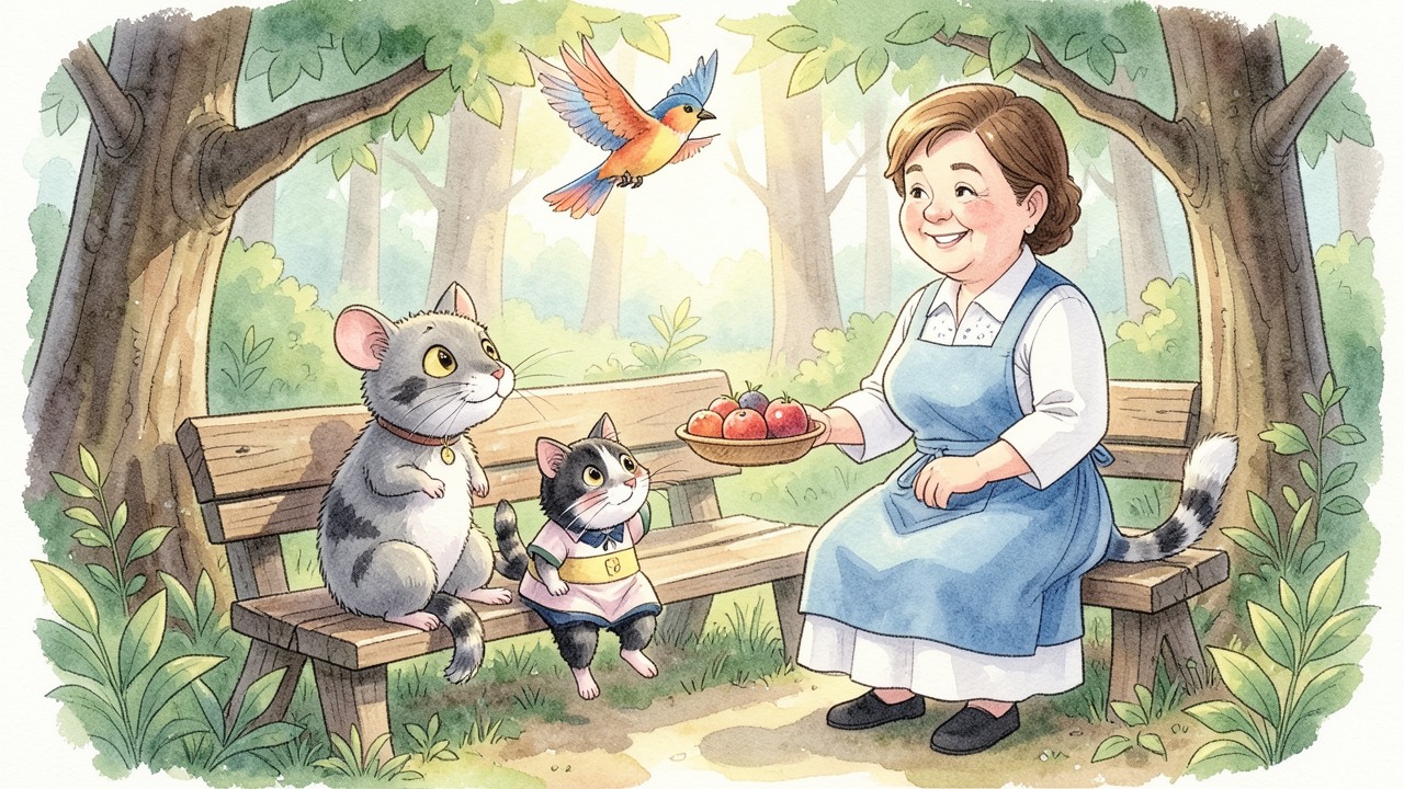 Rosita y Mochi en el bosque