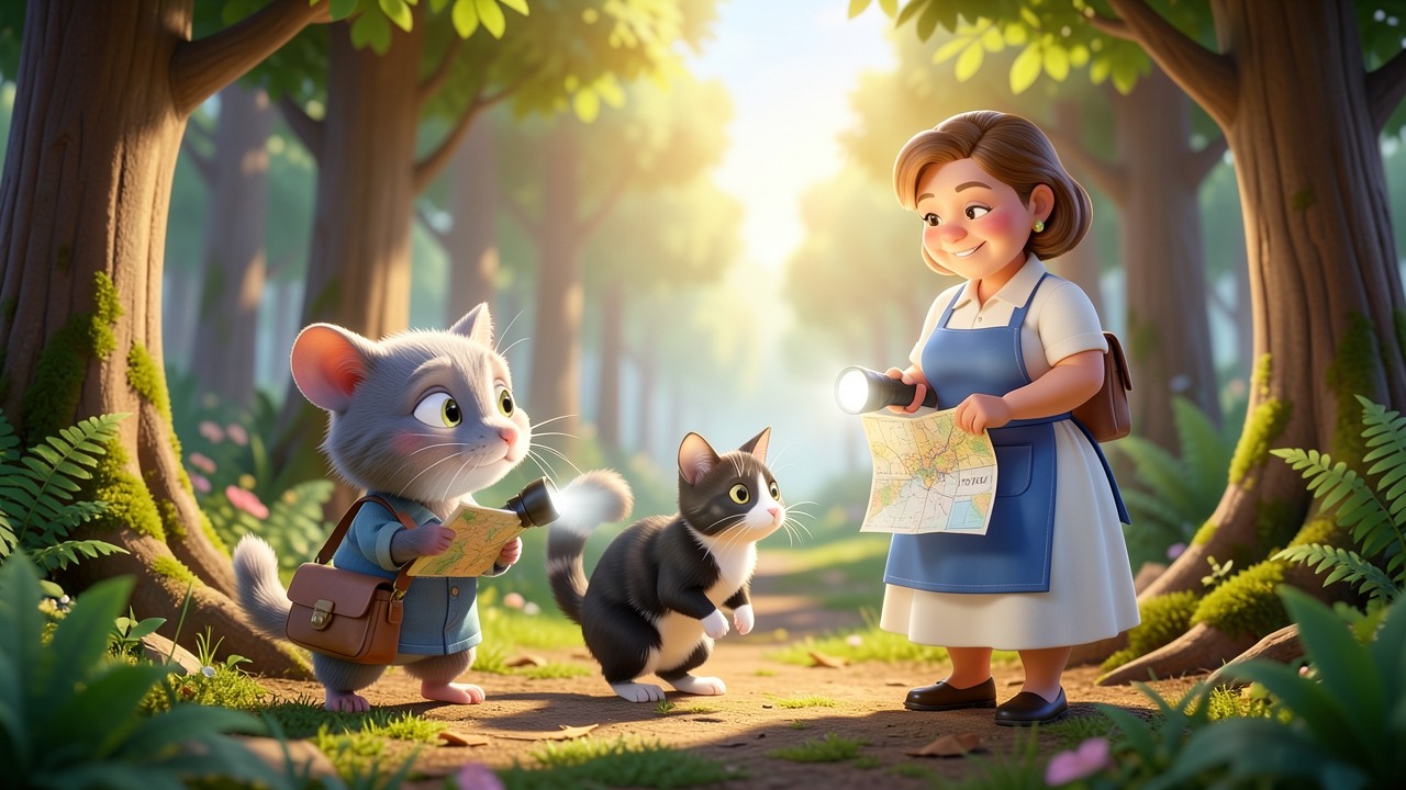 Rosita y Mochi en el bosque