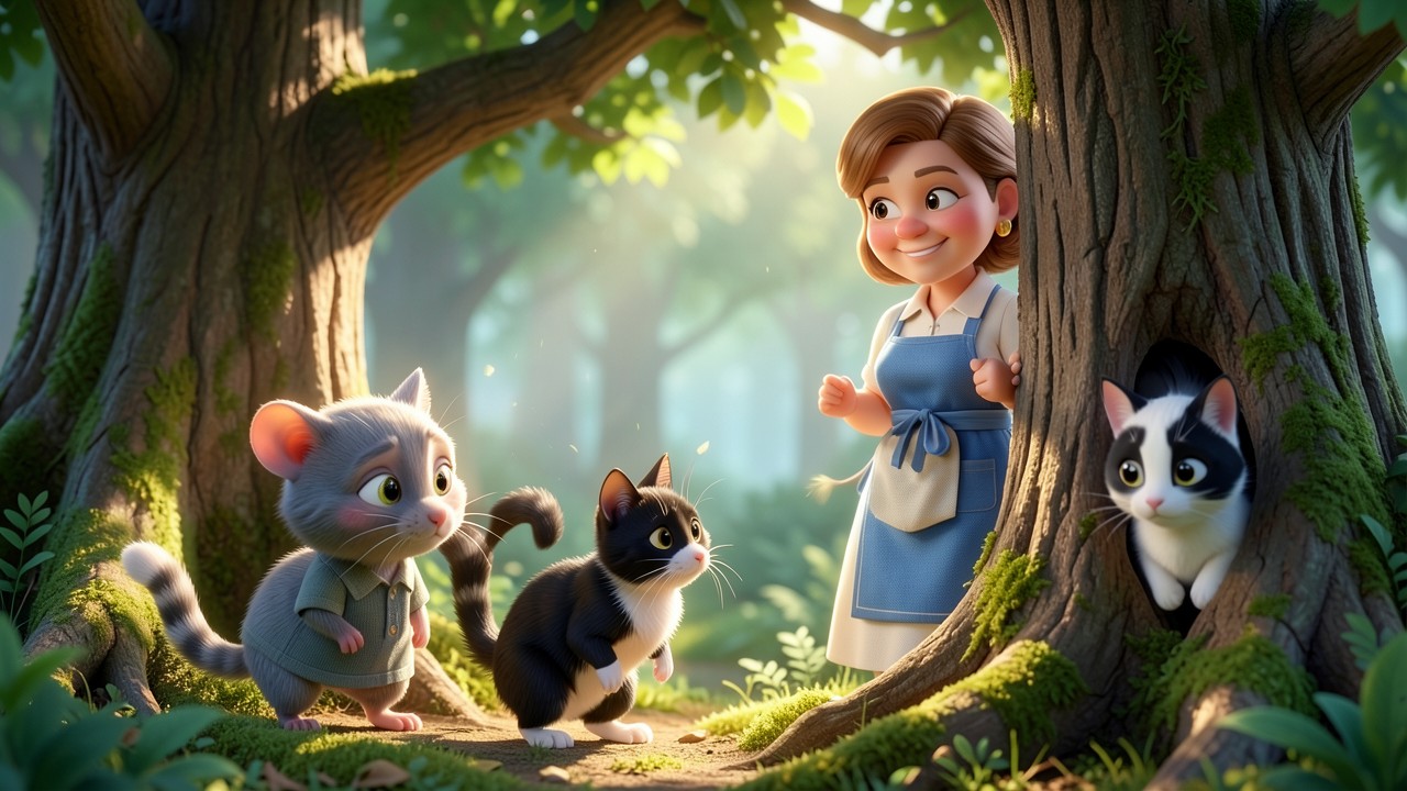 Rosita y Mochi en el bosque