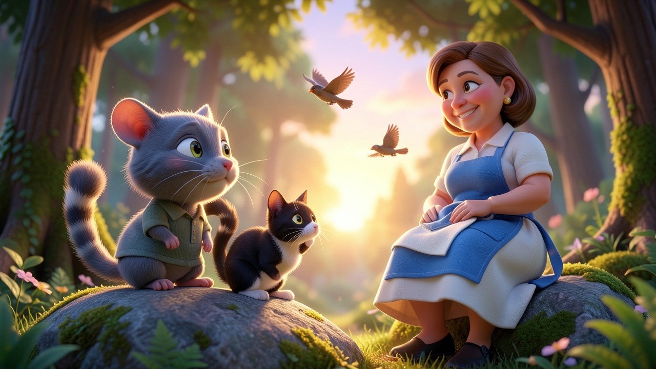 Rosita y Mochi en el bosque
