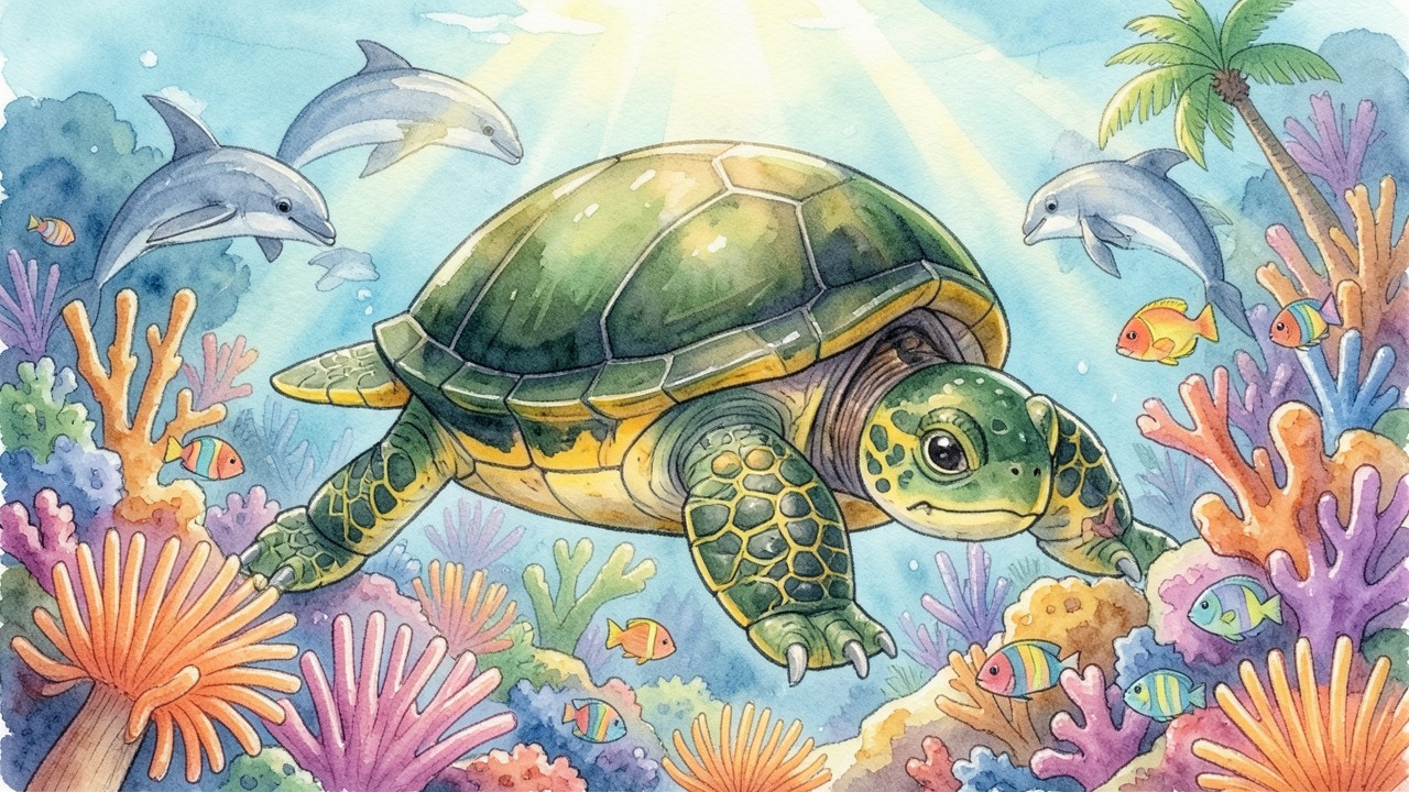 La Tortuga Verde y el Arrecife de Colores