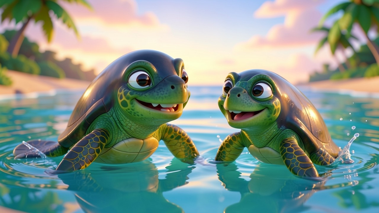 La Tortuga Verde y los Delfines Curiosos