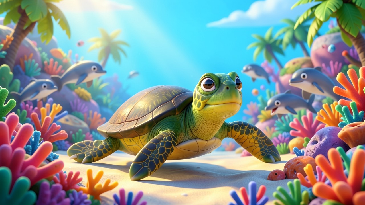 La Tortuga Verde y el Arrecife de Colores