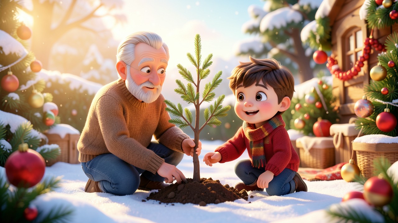 Cuentos navideños cortos: El abuelo y el árbol de navidad