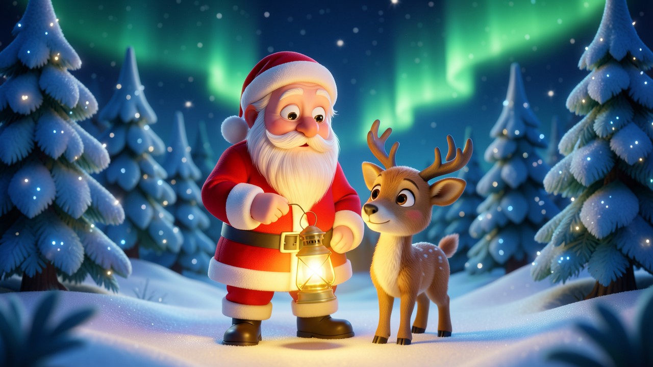 L'histoire de père noël et le petit renne perdu