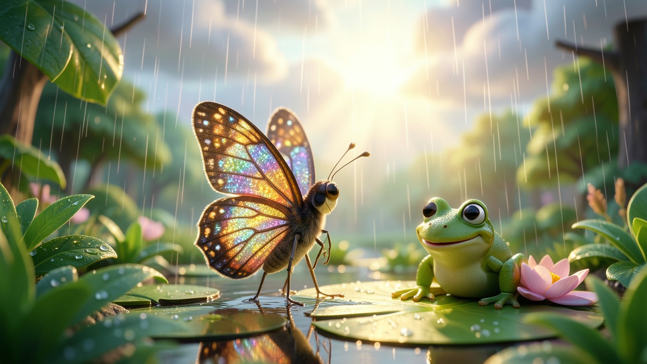 Geschichten für Kleinkinder: Der Schmetterling im Regen
