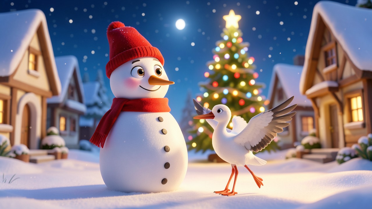 Conte traditionnel de noel : La Cigogne et le Bonhomme de Neige