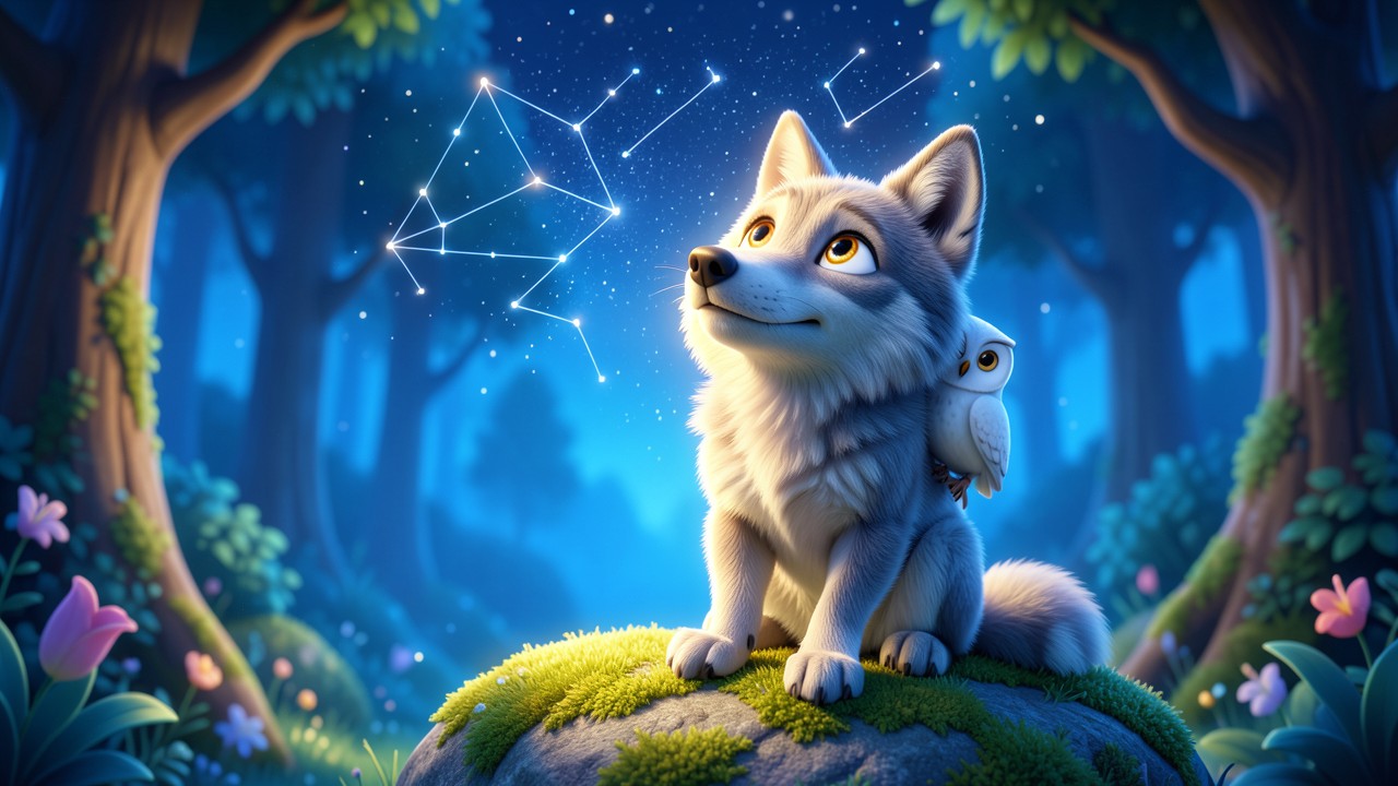 Histoire courte pour dormir 8 ans : Le loup qui aimait les étoiles