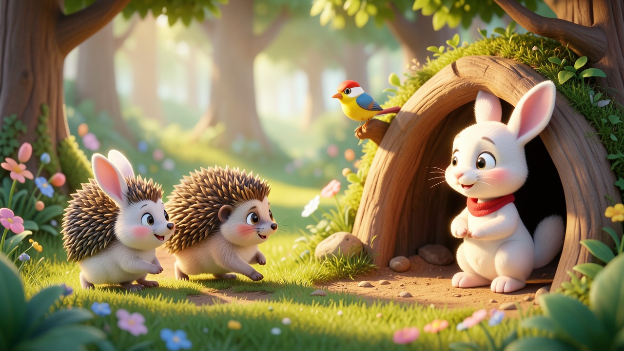 Der kleine Hase hüpft nach Hause