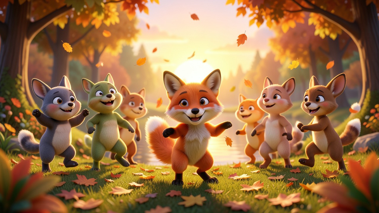 Cuento de los animales: El baile de las hojas de otoño