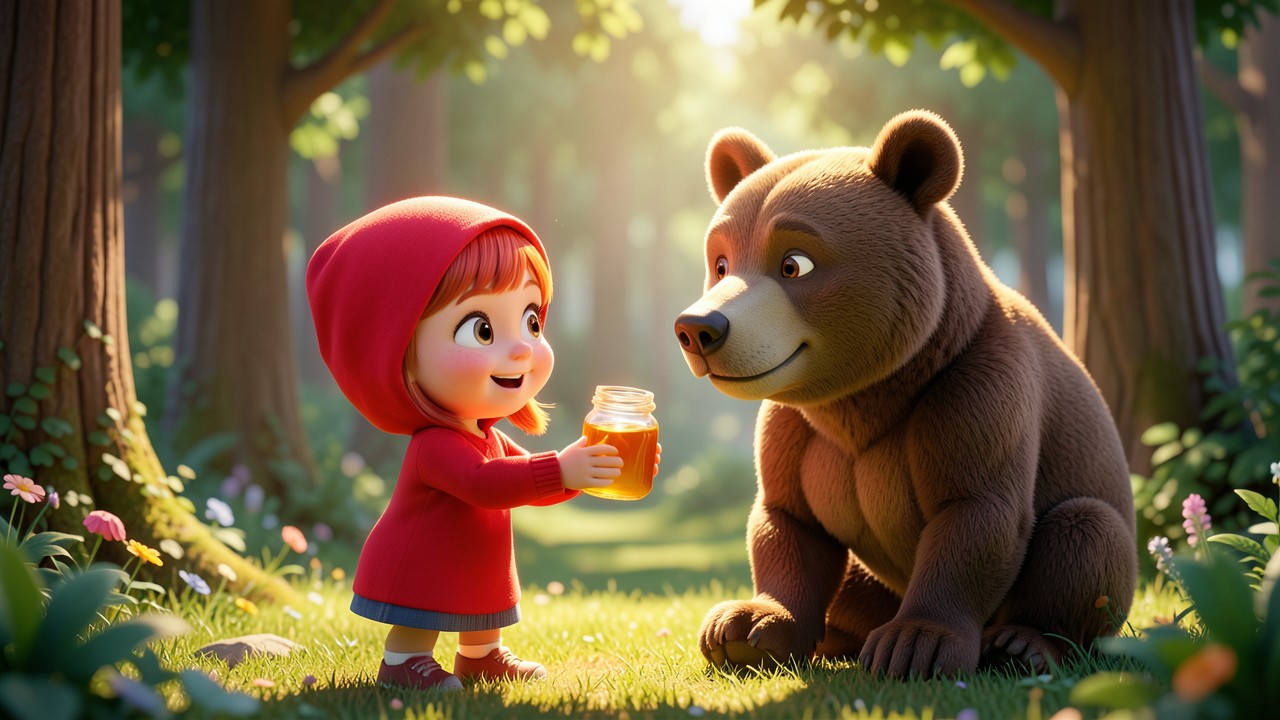 L'histoire du petit chaperon rouge et le pot de miel