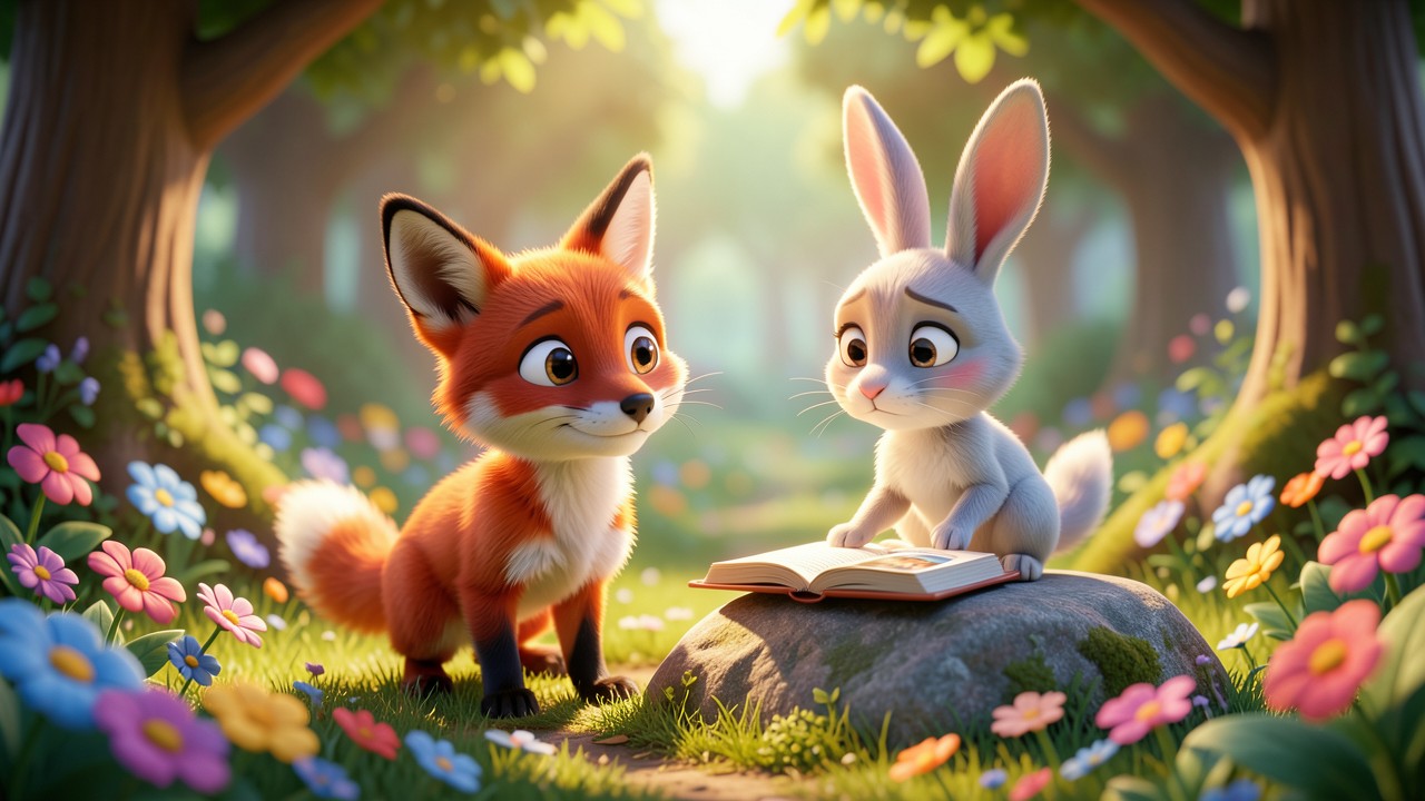 Fabel Eigenschaften der Tiere: Der kleine Fuchs und das verschwundene Lachen