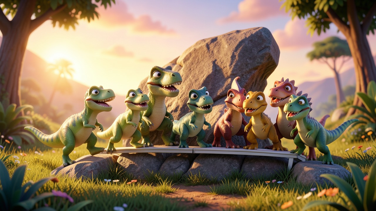 La carrera de los dinosaurios amigos (cuento infantil de dinosaurios)
