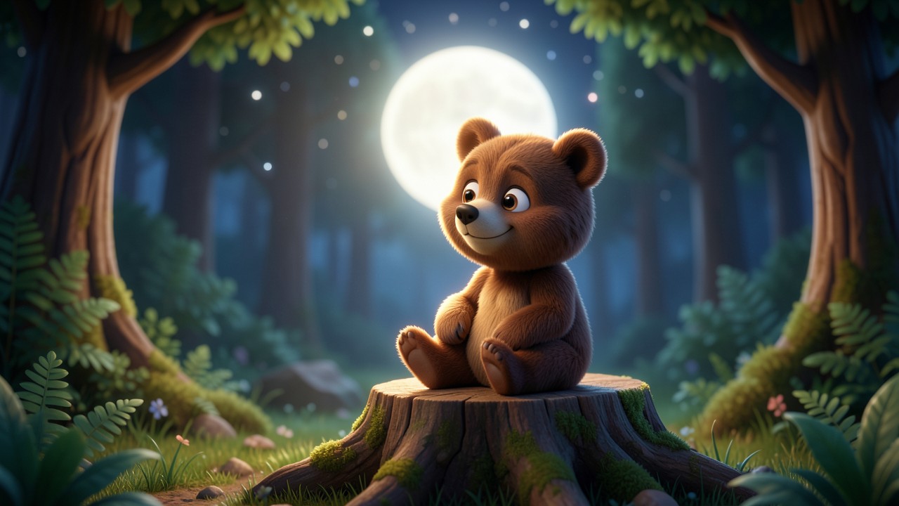 Histoire pour dormir bébé : La lune et le petit ours