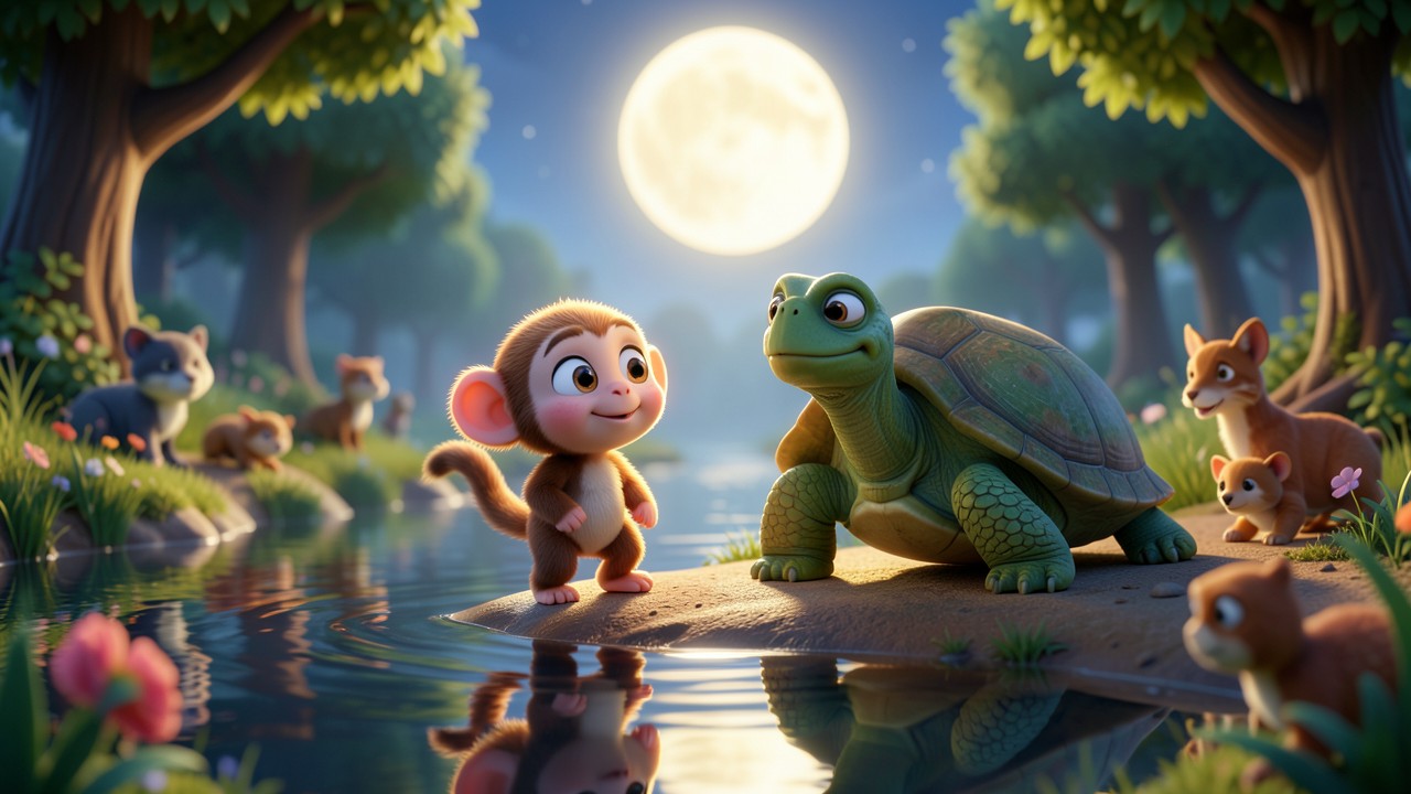 Cuento de saga corto: La luna que se perdió en el río