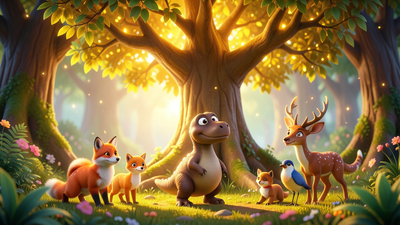 Cuento de los dinosaurios: El secreto del bosque primitivo