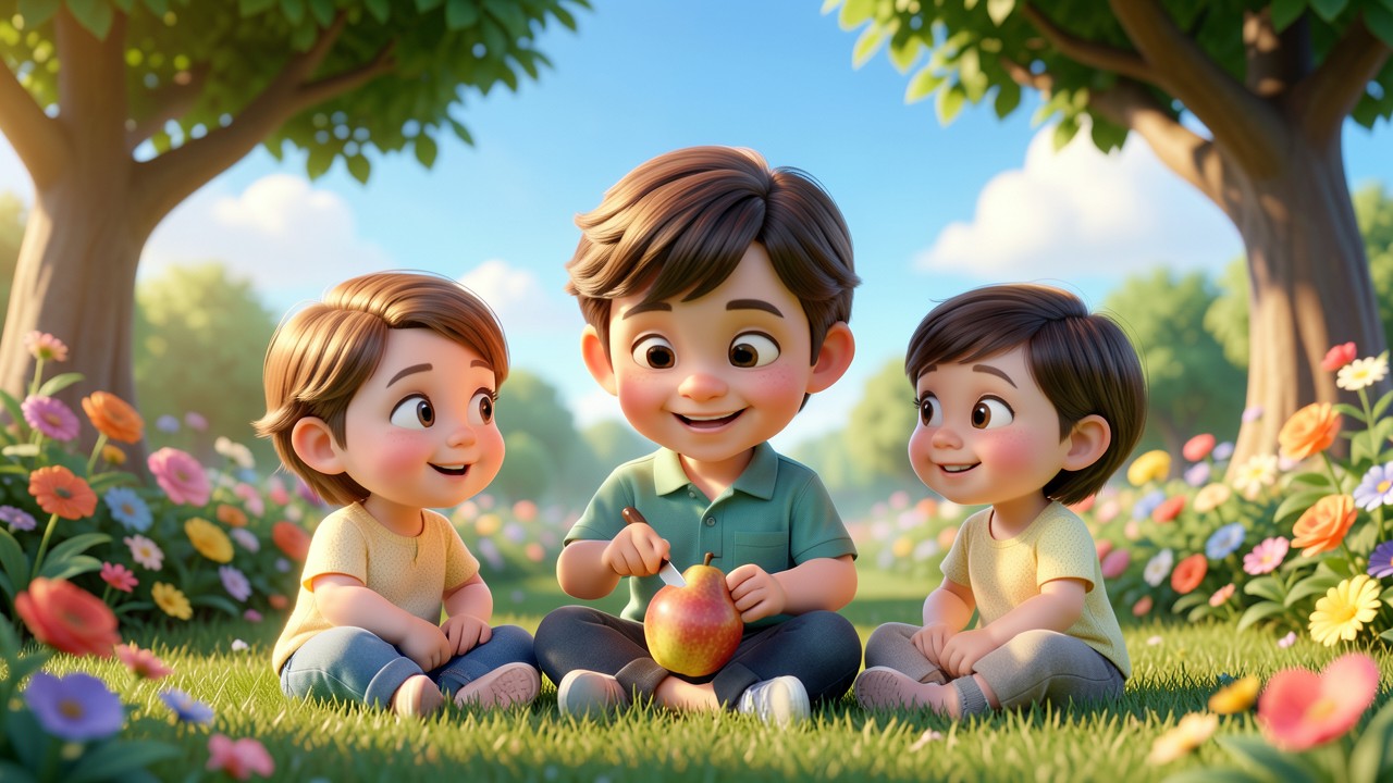 História de Jesus Infantil: O Menino que Dividiu uma Pera