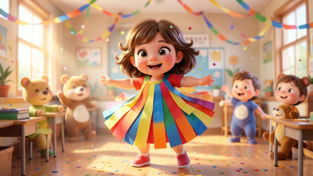 L'histoire carnaval maternelle de Léa et les couleurs de l'arc-en-ciel