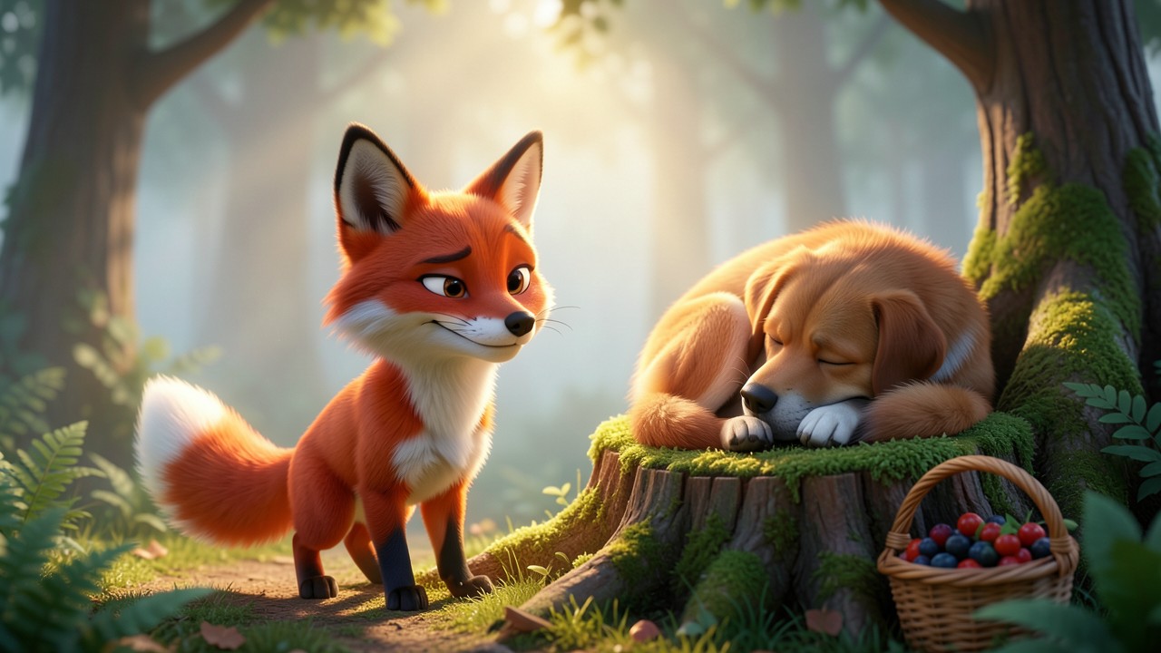 Kurze launige Erzählung vom frechen Fuchs und dem schlafenden Schlafmützenhund