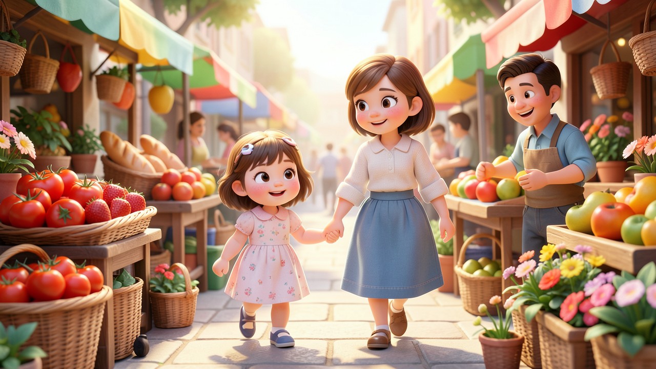 Preguntas en el mercado (cuento corto con todos los signos de puntuación)