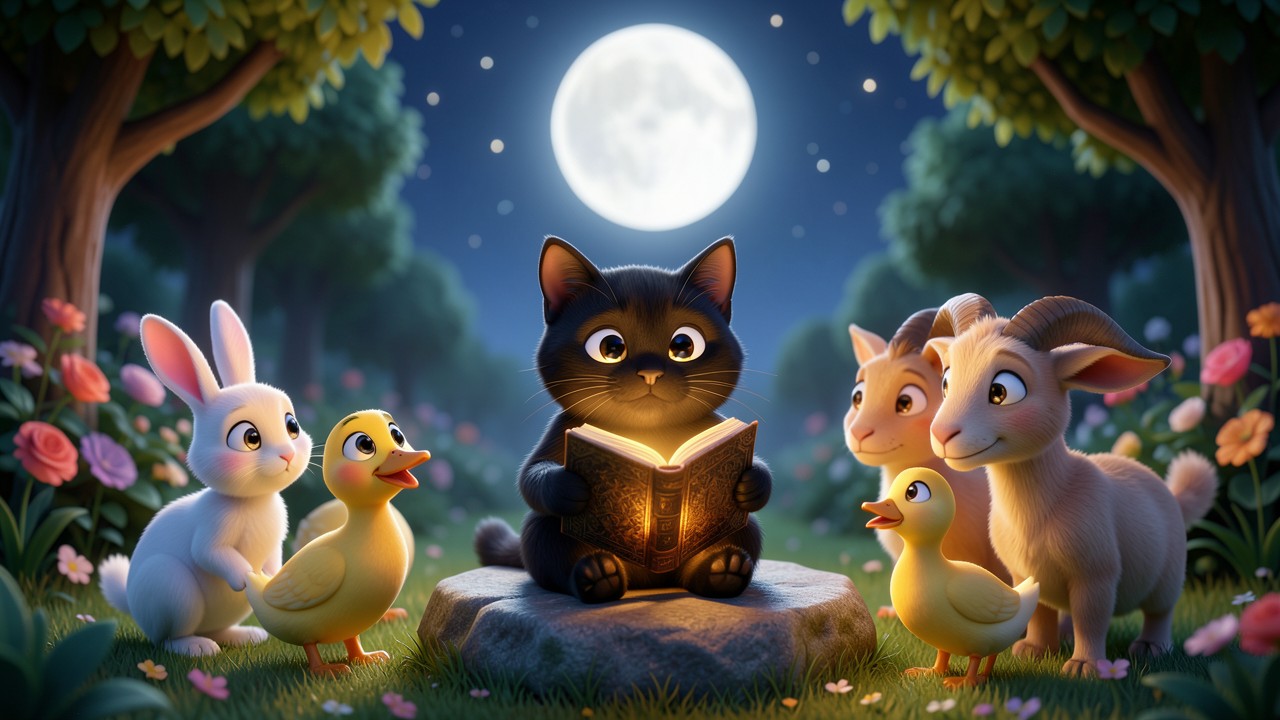 Texte histoire courte à lire : Le Chat qui riait sous la lune