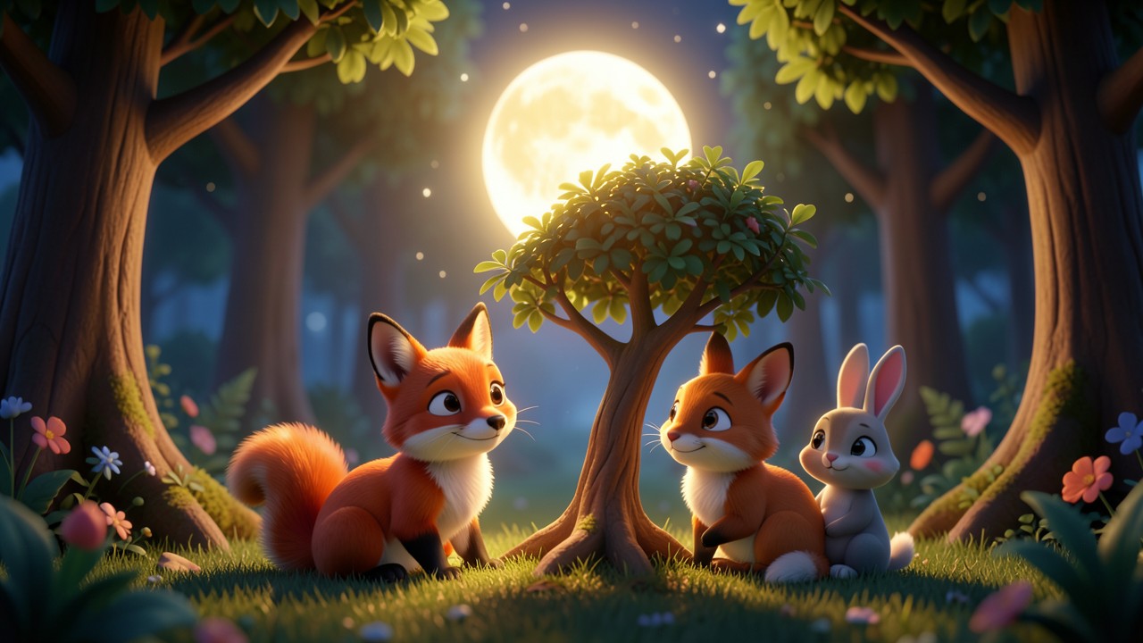 Mes histoire du soir : La Petite Lune et les Animaux de la Forêt