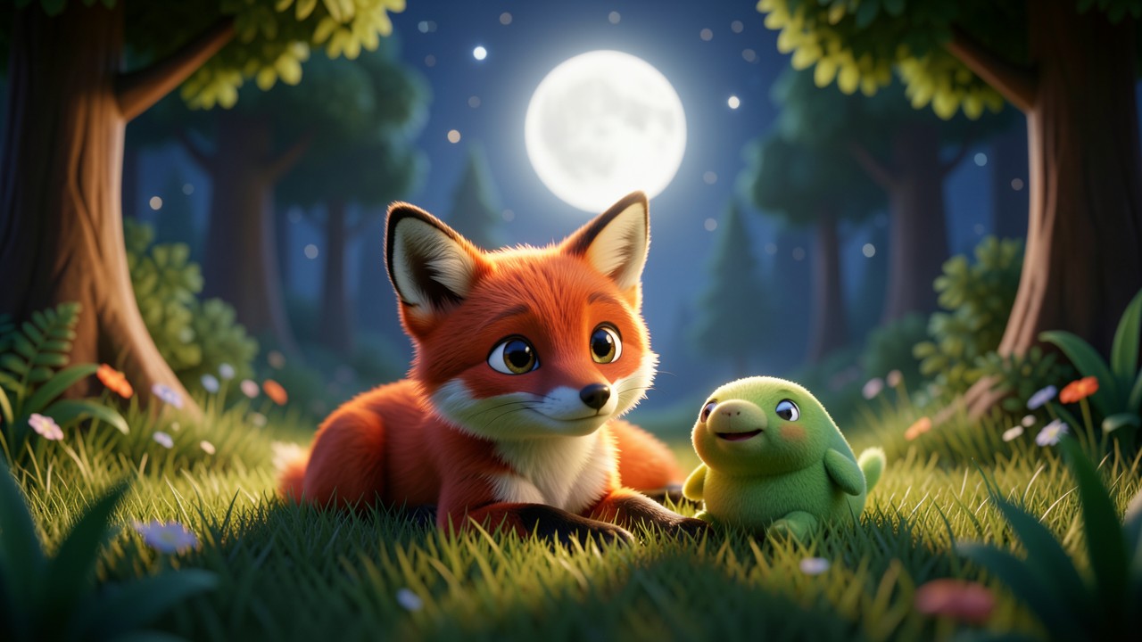 Liebes Gute Nacht Geschichte vom Fuchs und dem Mond