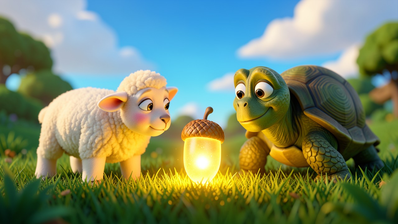 A Short Story with Moral: The Lazy Lamb and the Golden Acorn