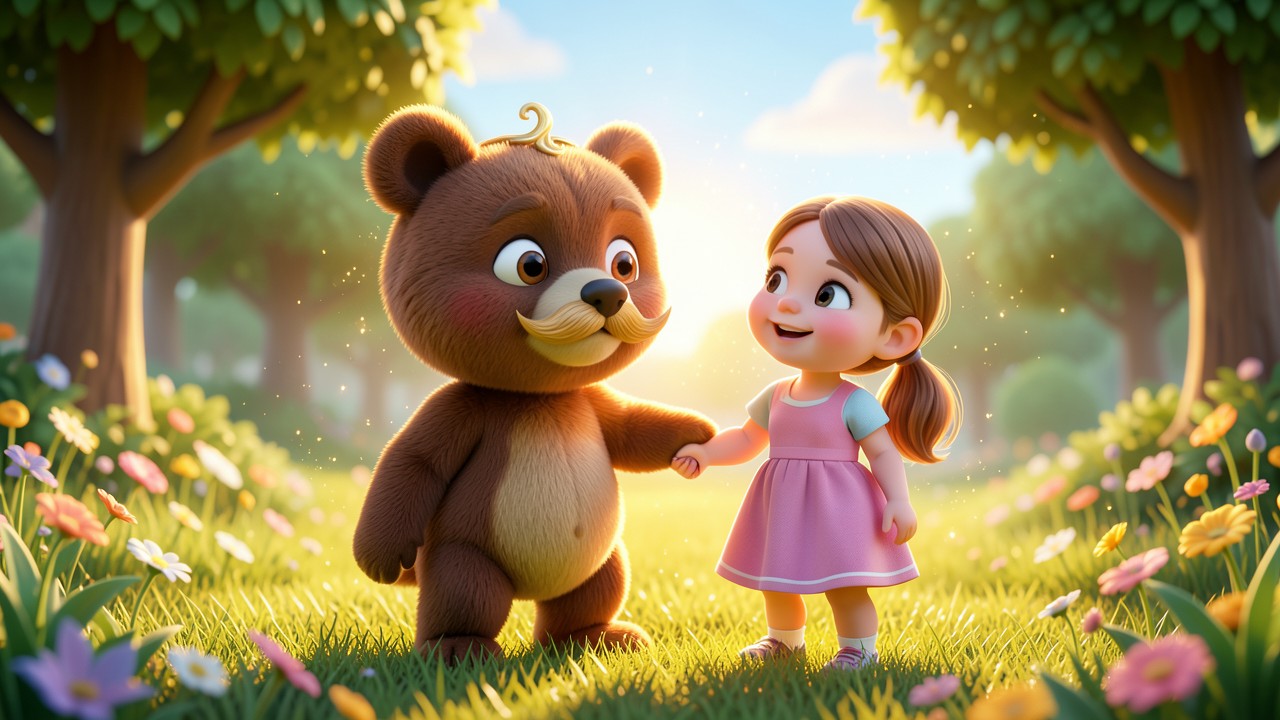 Bären Märchen: Der kleine Bär mit dem goldenen Schnurrbart