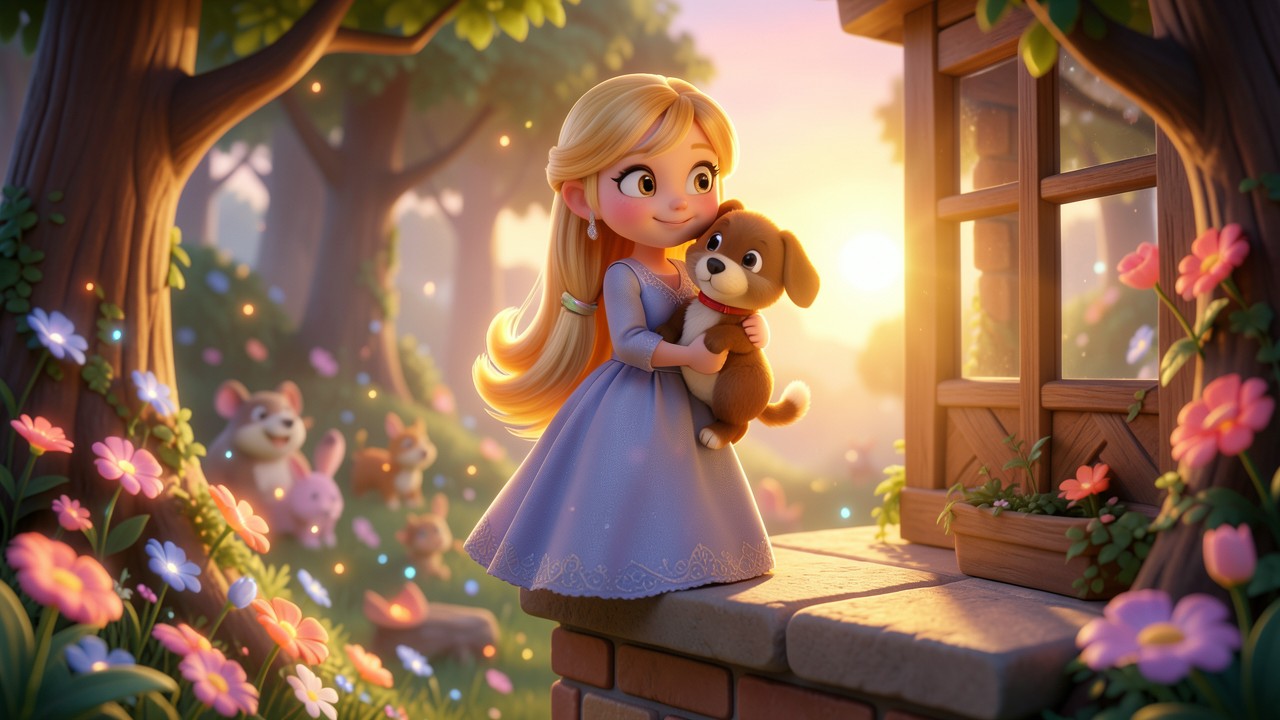 Conto de Fadas Rapunzel e a Cachorrinha que Sabia Sonhar