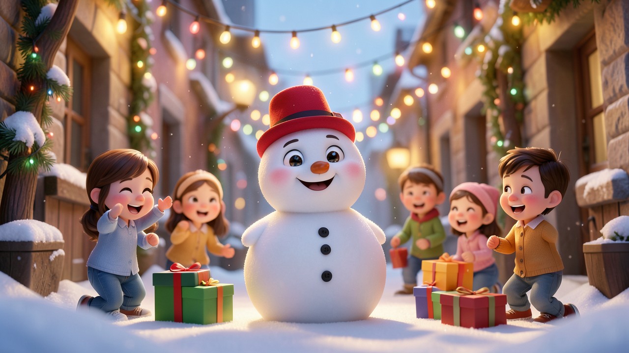 Lustige Weihnachtsgeschichten Kurz: Der Schneemann mit dem Lachmagen