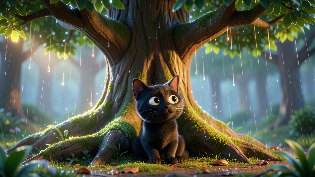 Contes Enfants: Le Chat qui Chantait sous la Pluie
