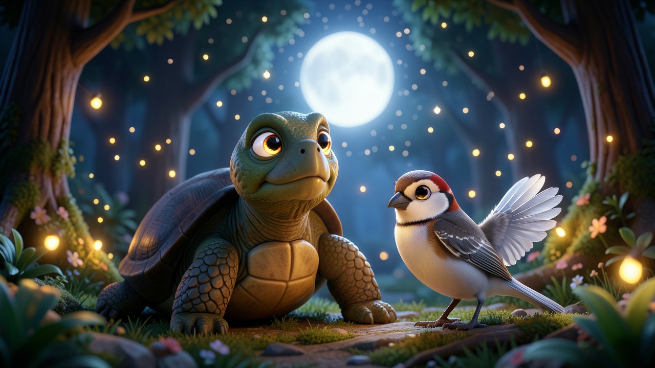 Indian Folktales Stories: The Moonlit Turtle and the Starry Sparrow