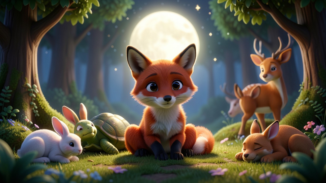 Cuentos de animales para dormir: La luna y el zorro callado
