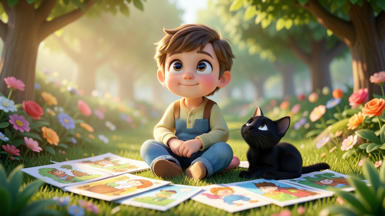 L'illustrateur fables de la fontaine et le chat perdu