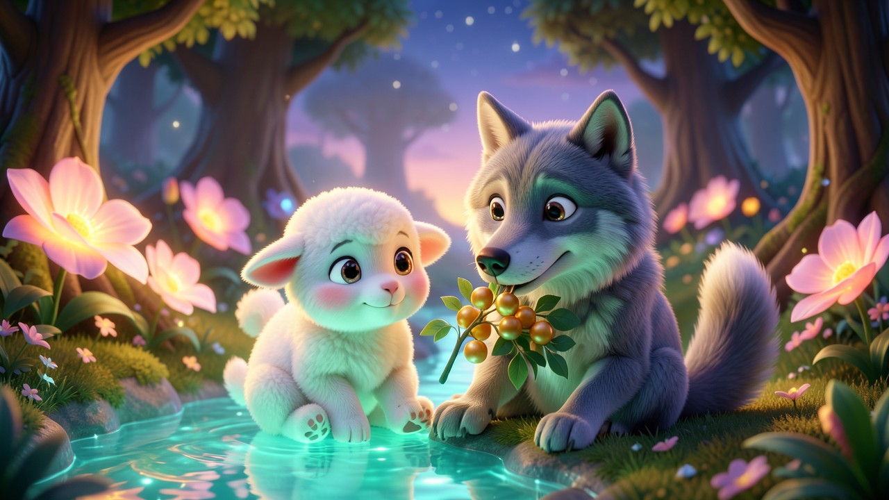 Fable le loup et l agneau et la forêt enchantée
