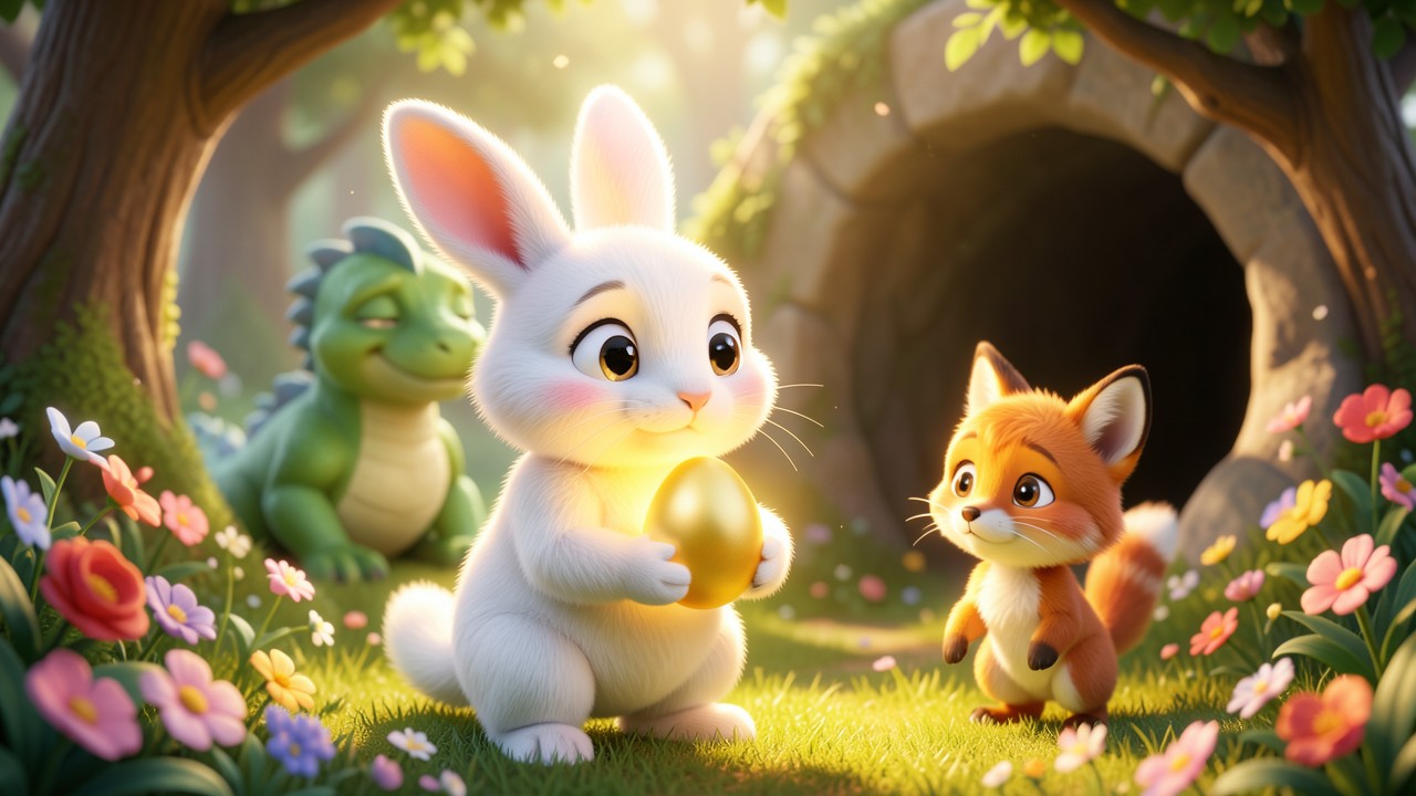 Geschichte über Osterhase und das verlorene Ei