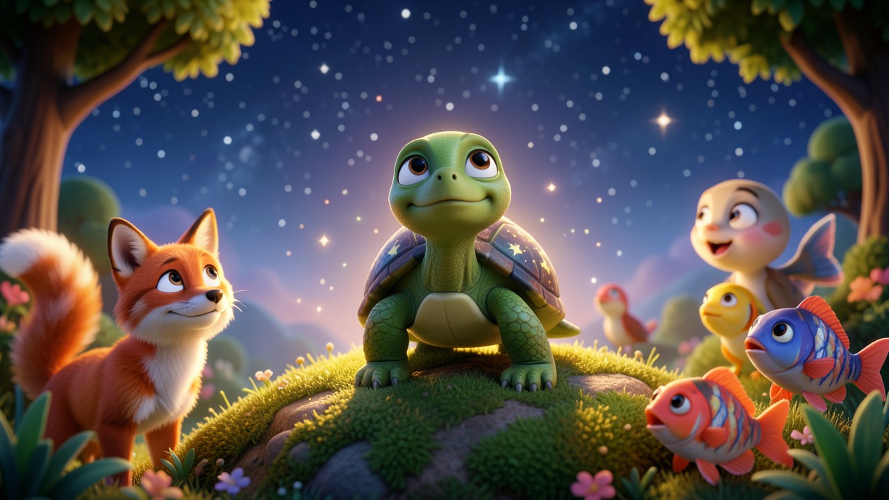 Histoires pour petits : La Tortue et les Étoiles Perdues