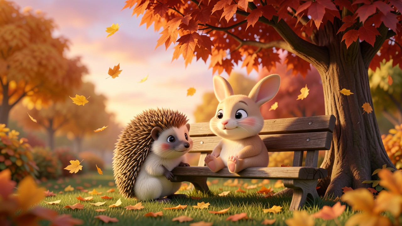 Igel und Hase Märchen: Ein Tag im Herbstgarten