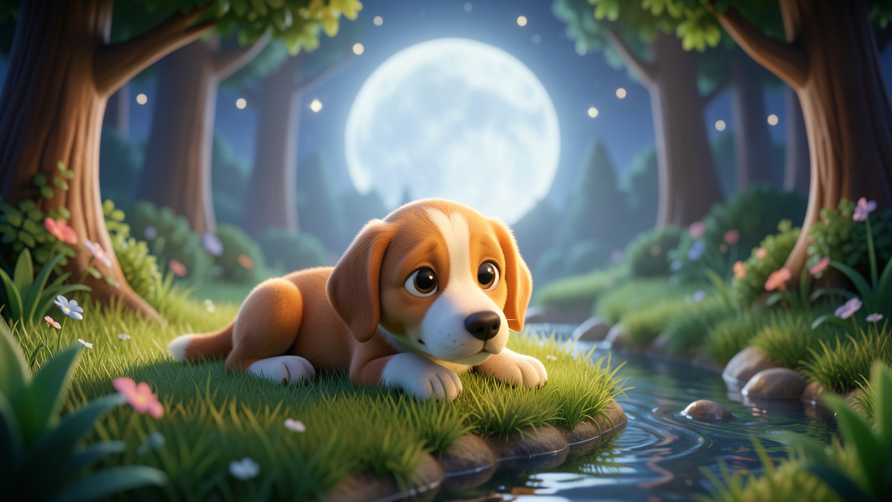 Historinha curta para criança dormir: A Lua e o Cachorro Sonhador