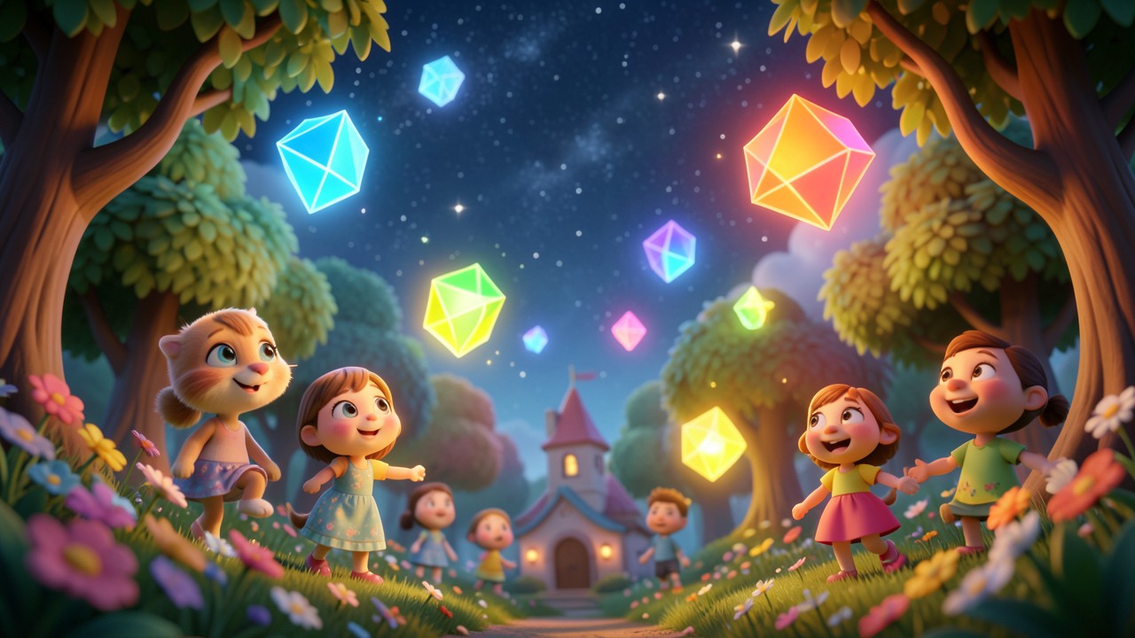 Cuento corto de las figuras geométricas para niños de preescolar: La fiesta de las formas