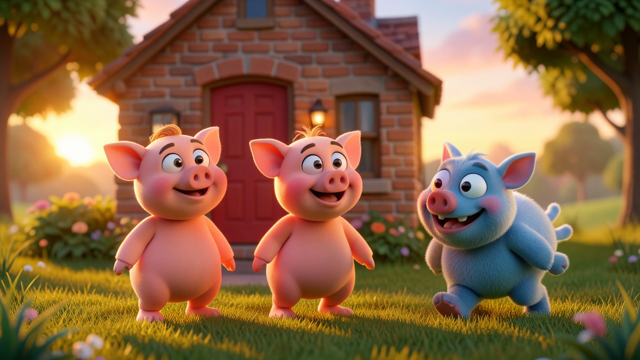 Children's Stories The Three Little Pigs and the Wobbly Wall