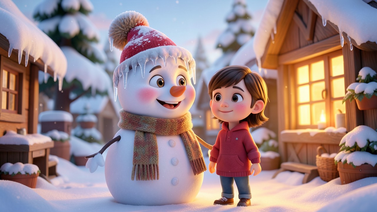 Weihnachts geschichte mit dem stillen Schneemann
