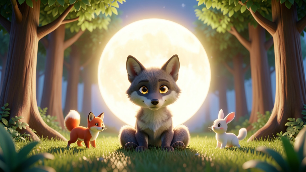 Histoires loup : La Lune et le Loup Silencieux