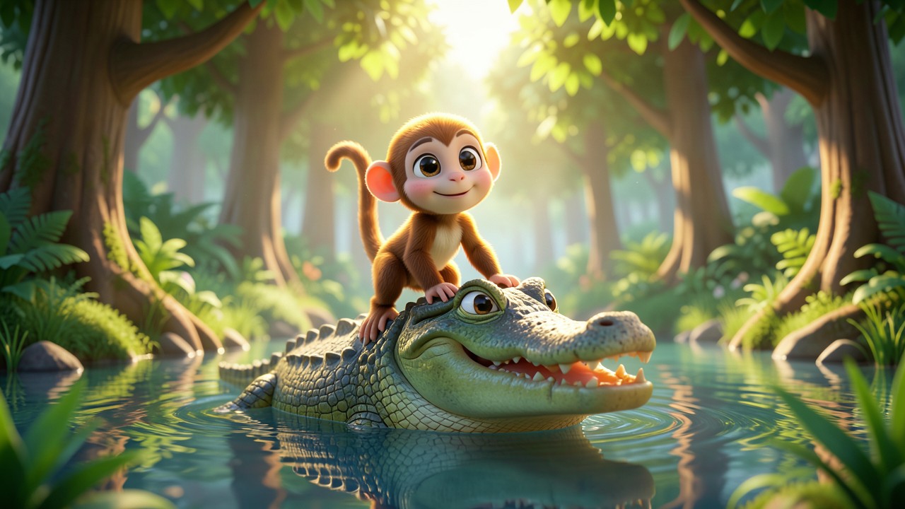 The Monkey and the Crocodile Story (monkey crocodile story)