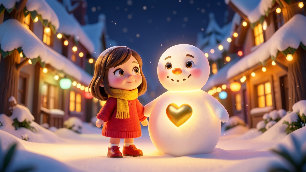 Weihnachtsgeschichte für kleine: Der Schneemann mit dem goldenen Herzen
