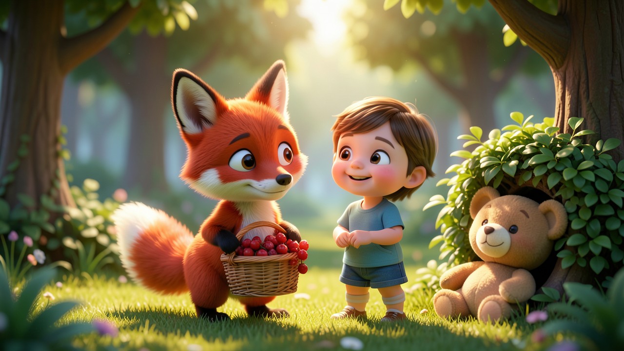 Fabeln kurz: Der kleine Fuchs und das vergessliche Kind