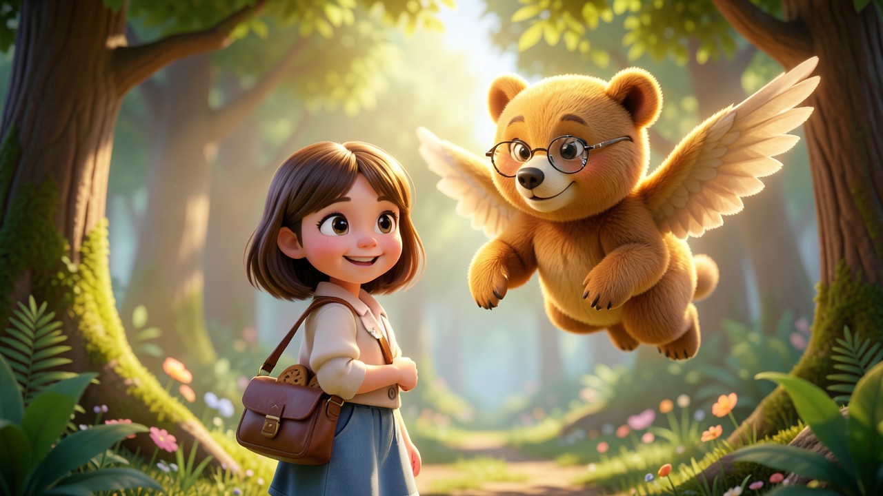 Eine kindergeschichte vom schlaumädchen Lina und dem fliegenden Bären